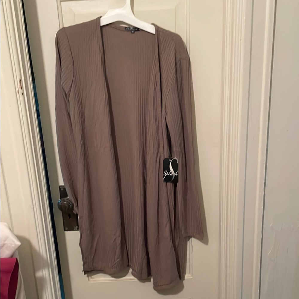 Splash Textured Taupe Cardigan